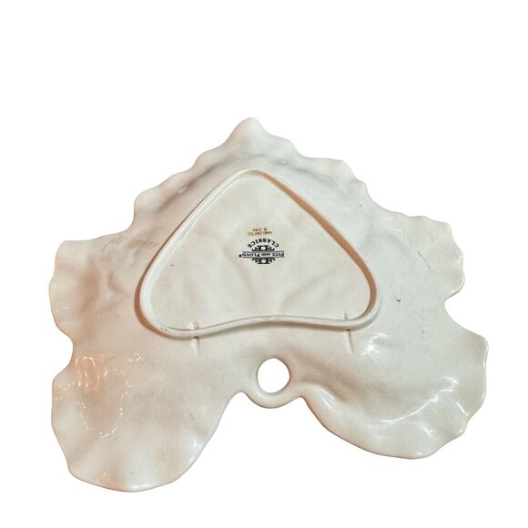 Fitz And Floyd Classics Leaf-Shaped Ceramic Serving Plate Handcrafted 10" Green - Picture 3 of 4